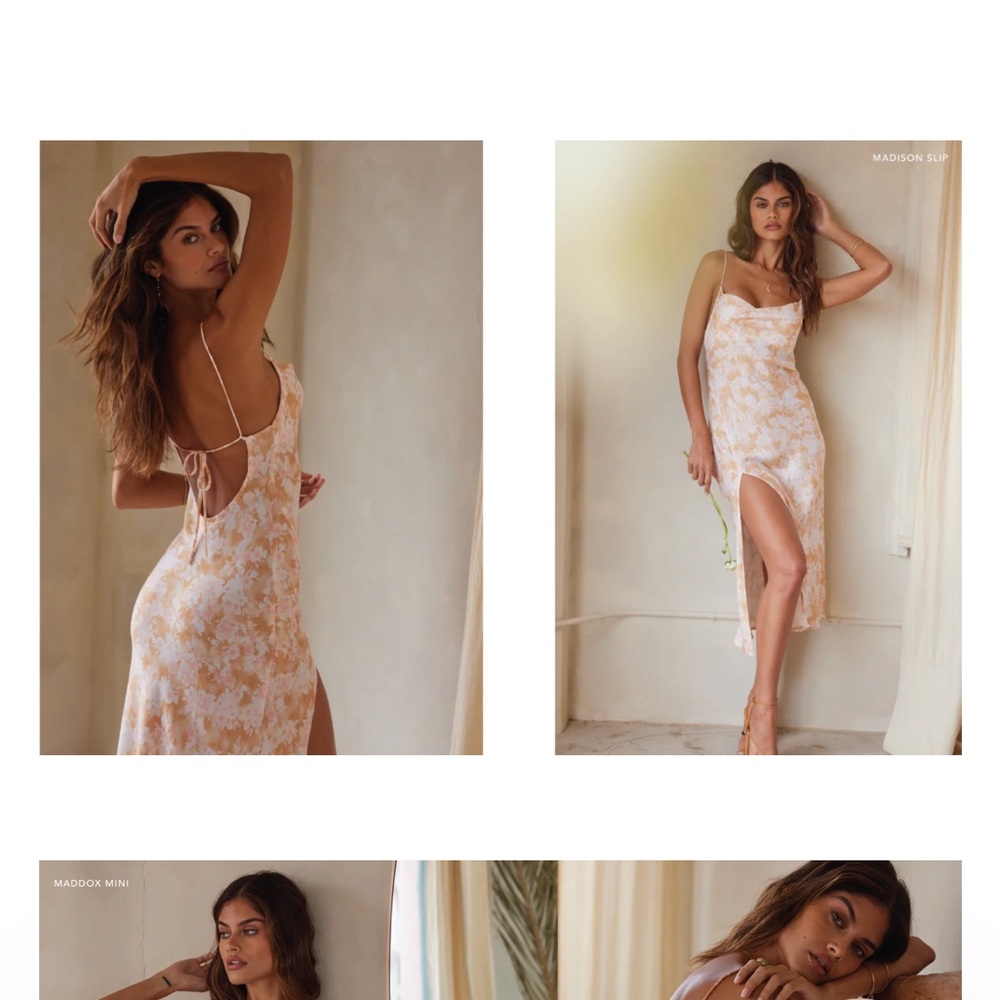RESA Floral Pink and White Slip Dress-NWOT